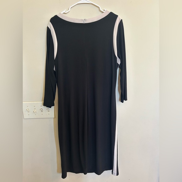 Chaps Women’s Black And White 3/4 Sleeve Midi Dress Formal Size 16W - Picture 5 of 5